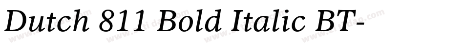 Dutch 811 Bold Italic BT字体转换